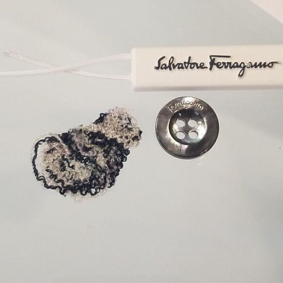 Salvatore Ferragamo Replacement Button Pearlized Silver Color 4 Hole Small - Picture 5 of 12